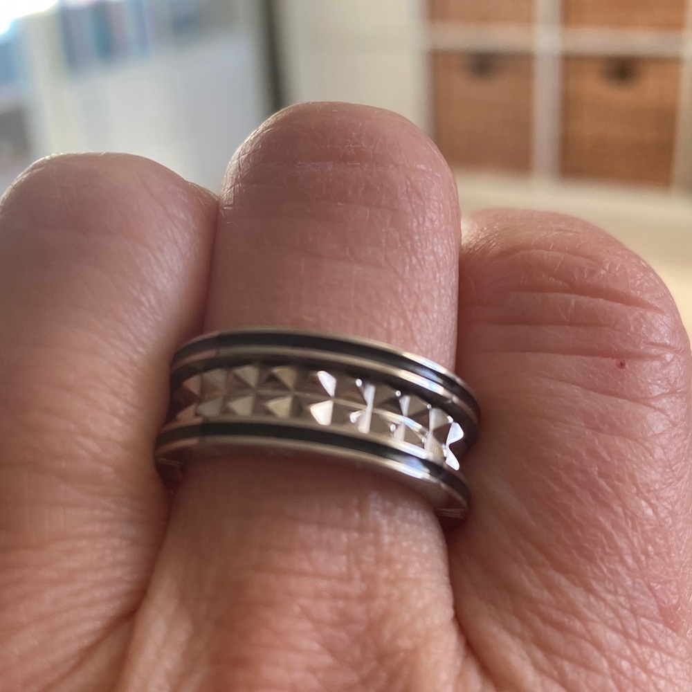 Black and silver fashion ring. Purchased accidentally and never worn.